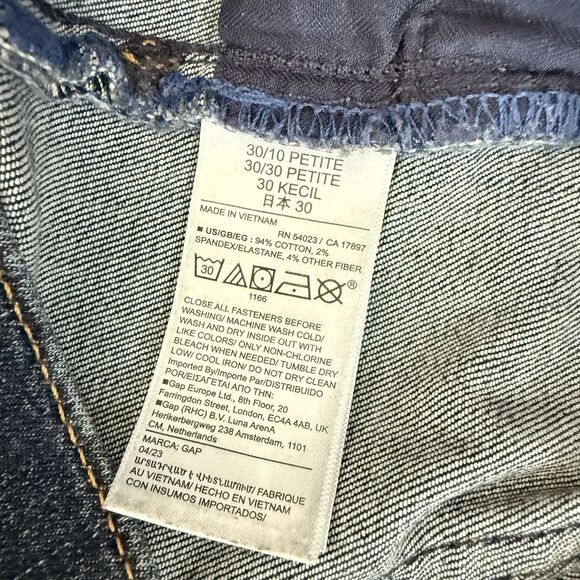 GAP Jeans Size 30 Classic Straight Medium Blue Denim Stretch Mid Rise Cropped - Picture 13 of 16